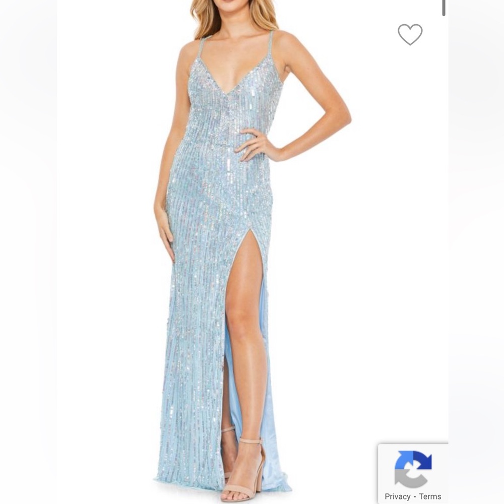 Mac Duggar blue silver sequin dress